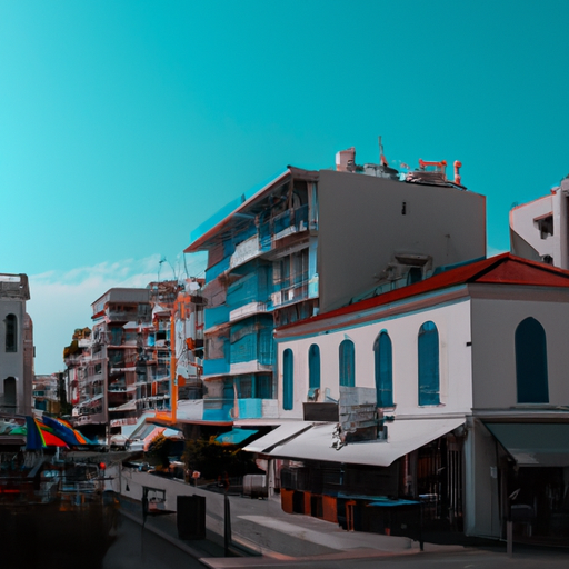 תמונה של מרכז העיר לרנקה, מציגה את הרחובות ההומים והבניינים הצבעוניים שלה