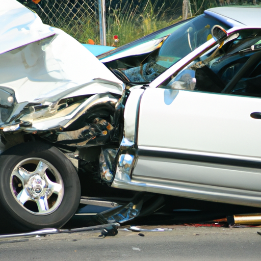 זירת תאונת דרכים המתארת את התוצאות המיידיות של התנגשות.